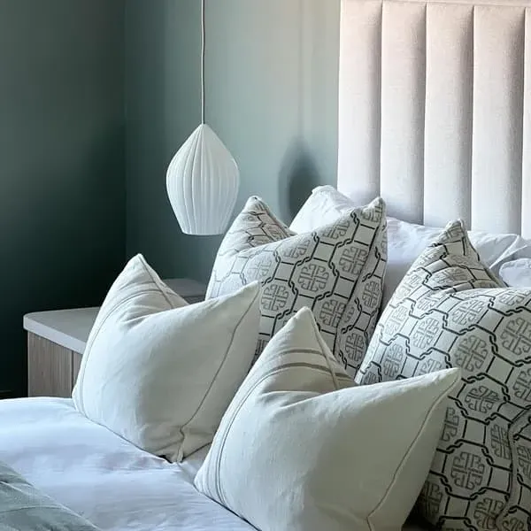 Geometric Cushion with Feather Fill - Natural