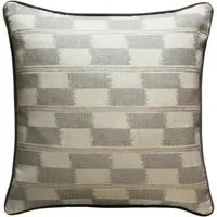 Geometric Cushion with Piping - Sand, Cotton Blend