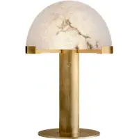 Geometric Desk Lamp with Alabaster - Brass, Metal
