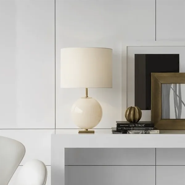 Geometric Table Lamp - Blush, Metal