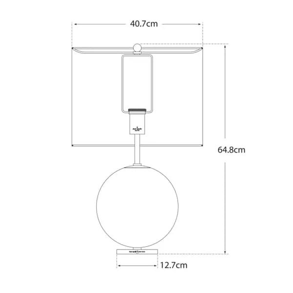 Geometric Table Lamp - Cream, Glass