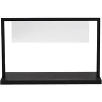 Geometric Table Lamp with LED Panel - Black, Metal