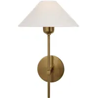 Hackney Wall Light with Empire Shade - Brass, Metal