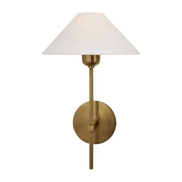 Hackney Wall Light with Empire Shade - Brass, Metal image