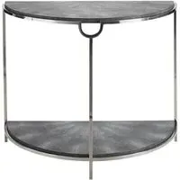 Half Moon Console Table - Grey, Faux Shagreen