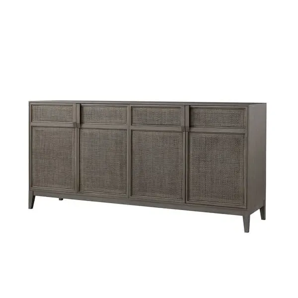 Hampstead Sideboard with Rattan Doors - Smoked Oak, Wood image