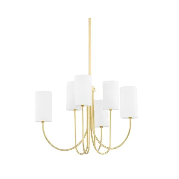 Harlem Chandelier with Conical Shades - Brass, Metal image