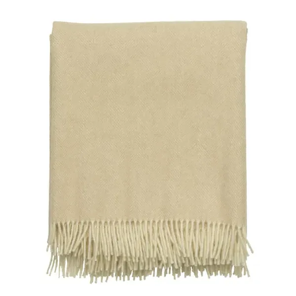 Herringbone Throw - Cream, Pure Wool image