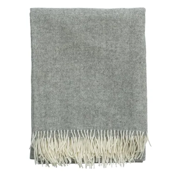 Herringbone Throw - Midgrey, Pure Wool image
