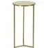 Holly Side Table with Steel Base - Cream, Faux Shagreen