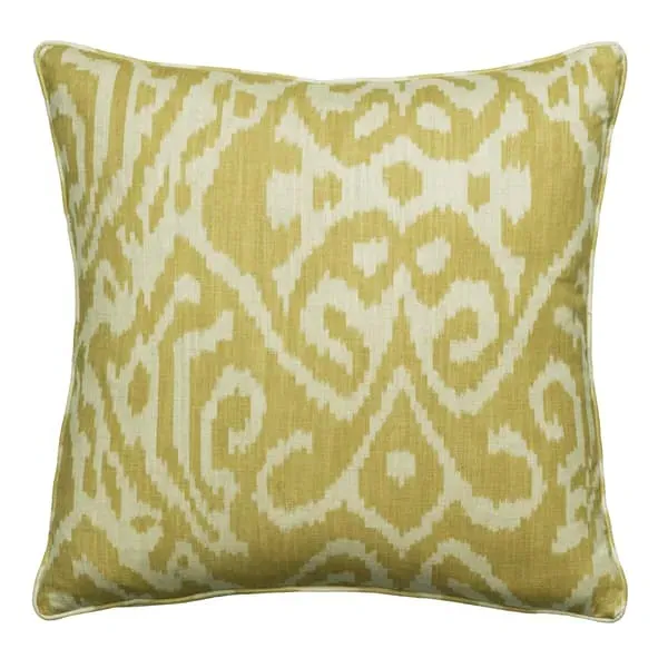 Ikat Cushion with Feather Fill - Barley, Cotton