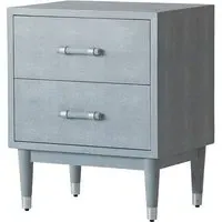 Jane Bedside Table - Light Grey, Faux Shagreen