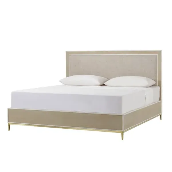 King Size Bed Frame - Neutral, Faux Shagreen image