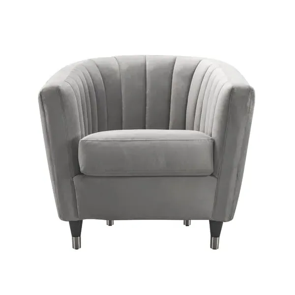 Kingsley Chair - Grey, Velvet