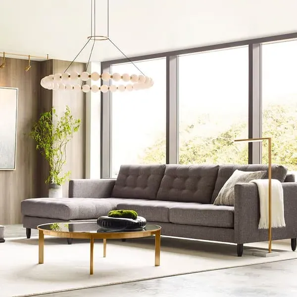 Klee Floor Lamp - Brass, Natural Brass & Marble
