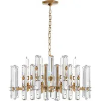 Large 2-Tier Crystal Chandelier - Brass, Crystal