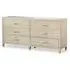 Large 6-Drawer Chest with Brass Handles - Natural, Ash Wood