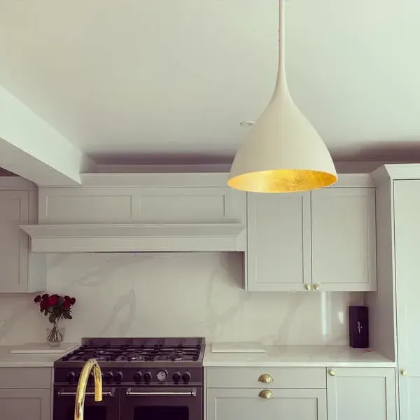 Large Agnes Pendant Light - White, Plaster