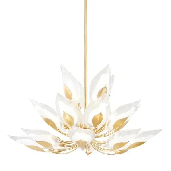 Large Blossom Chandelier - Gold, Glass