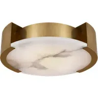 Large Ceiling Light Flush Mount - Brass, Alabaster