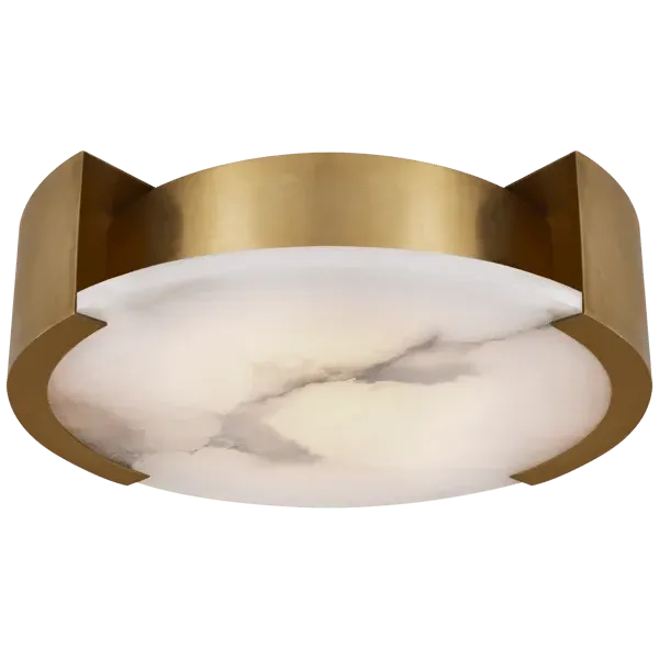 Large Ceiling Light Flush Mount - Brass, Alabaster image