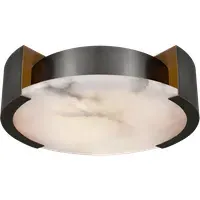 Large Ceiling Light Flush Mount - Bronze, Alabaster