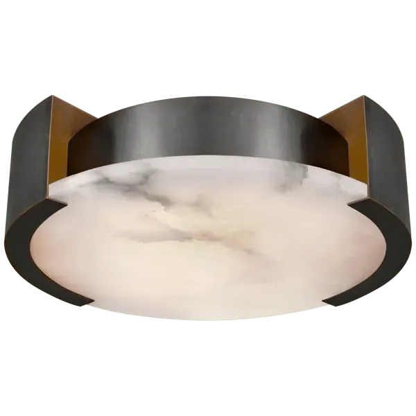 Large Ceiling Light Flush Mount - Bronze, Alabaster image
