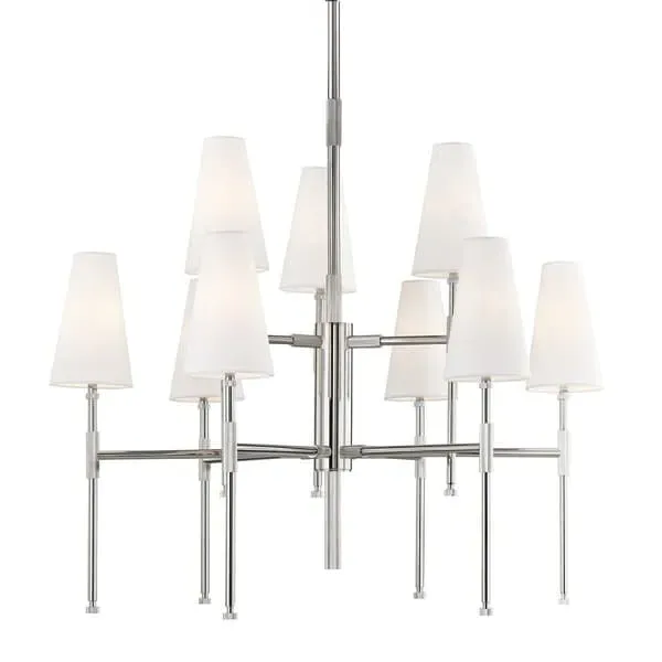 Large Chandelier 9-Light - Polished Nickel