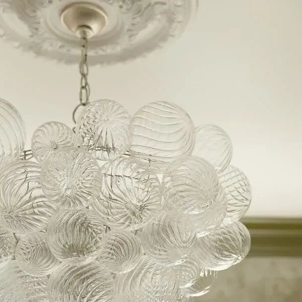 Large Chandelier - Burnished Silver Leaf, Glass