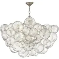 Large Chandelier - Burnished Silver Leaf, Glass