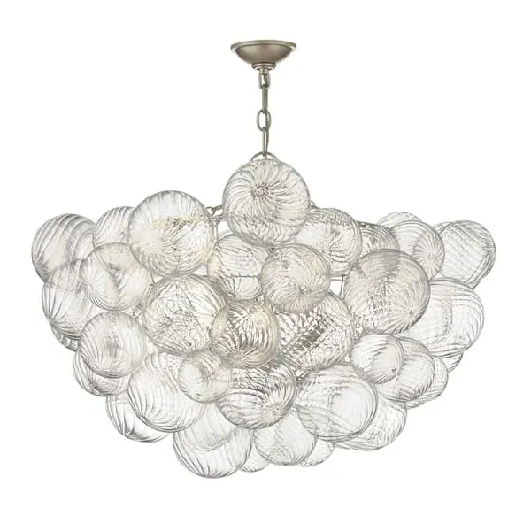 Large Chandelier - Burnished Silver Leaf, Glass