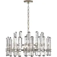 Large Chandelier with Crystals - Polished Nickel