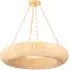 Large Chandelier with Wood Beads - Brass