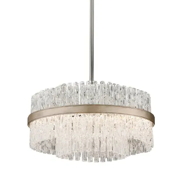 Large Circular Chandelier - Gold, Crystal