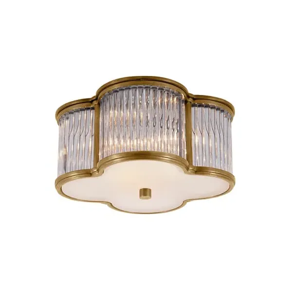 Large Clover Ceiling Light - Natural Brass, Glass