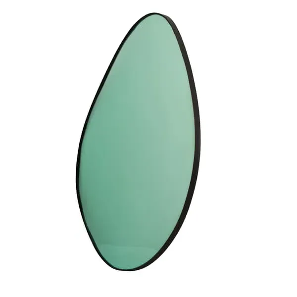 Large Convex Mirror - Green, Coloured Glass