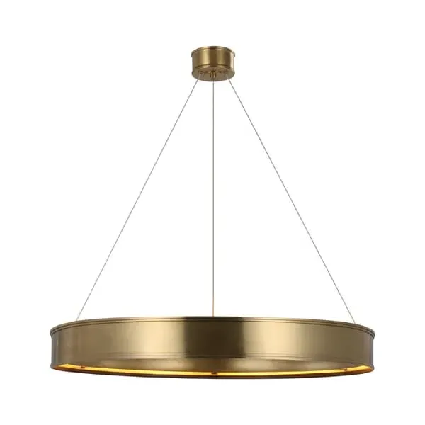 Large Cylindrical Chandelier - Brass, Metal