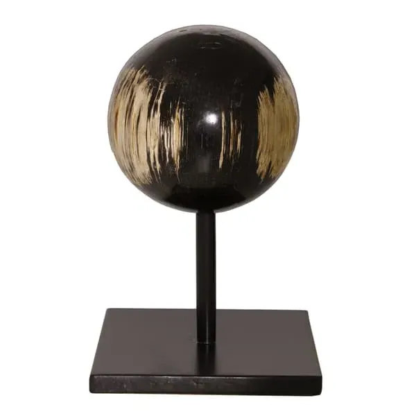 Large Decorative Sphere with Stand - Natural, Petrified Wood