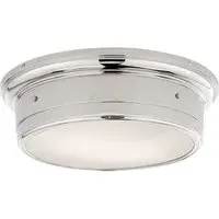 Large Flush Ceiling Light - Polished Nickel