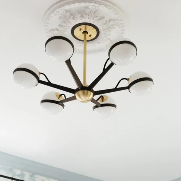 Large Galactic Sphere Chandelier - Black, Glass