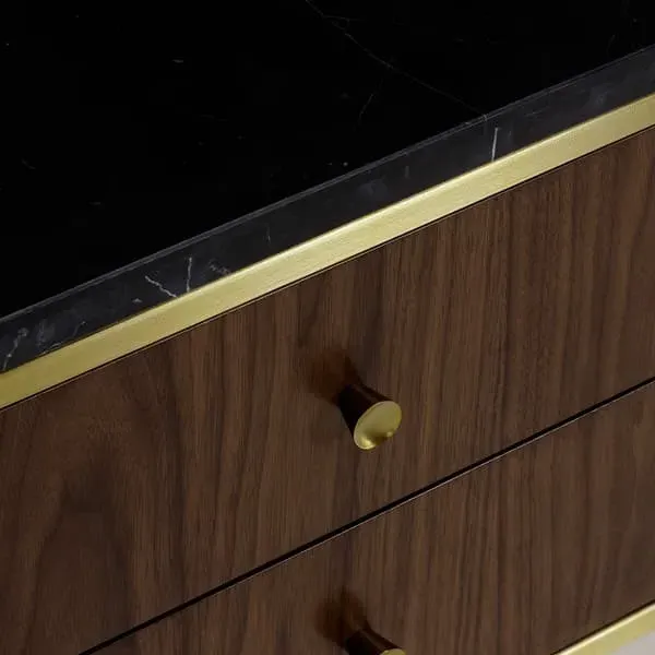 Large Media Unit with Storage - Dark Wood, Oak Veneer
