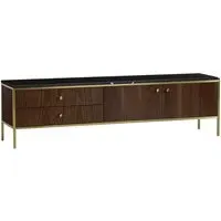 Large Media Unit with Storage - Dark Wood, Oak Veneer