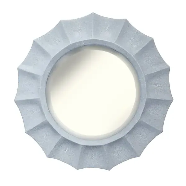Large Mirror with Textured Frame - Light Grey