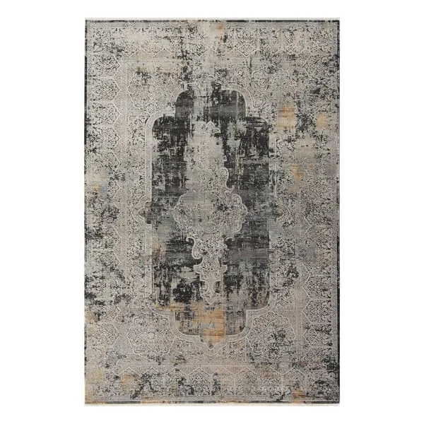 Large Nain Style Rug - Charcoal, Low Pile