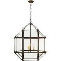 Large Pendant Light - Antique Zinc, Glass