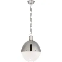 Large Pendant Light - Polished Nickel, Glass