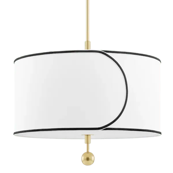 Large Pendant Light - White, Linen