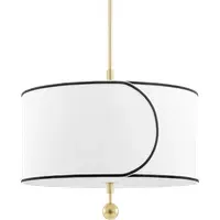 Large Pendant Light - White, Linen