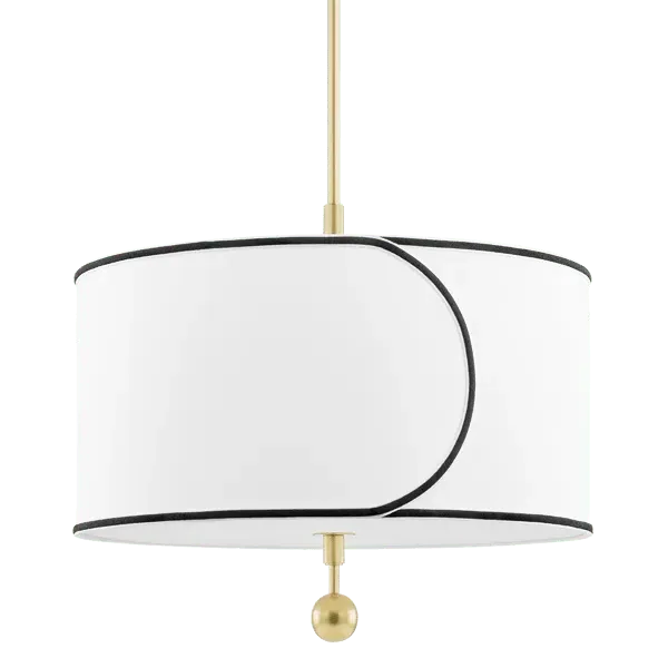 Large Pendant Light - White, Linen