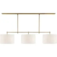 Large Pendant Light with Linear Design - Brass, Metal